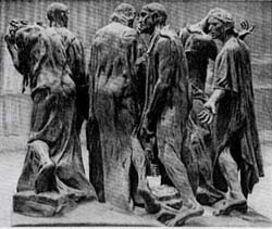 Auguste Rodin: Die Bürger von Calais, Gruppe von hinten