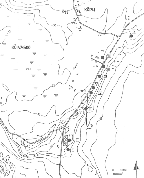 Location plan of Stone Age sites on the Kpu 
Peninsula