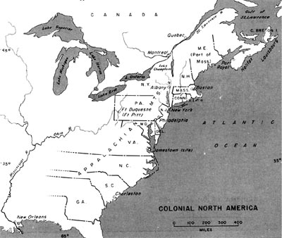 Map: Colonial North America