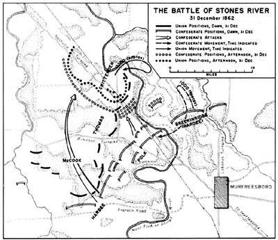 Map 25:  The Battle of Stones River 31 December 1862