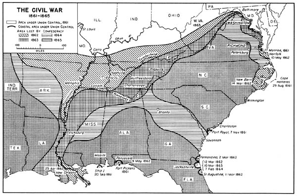 Map 28: The Civil War 1861-1865