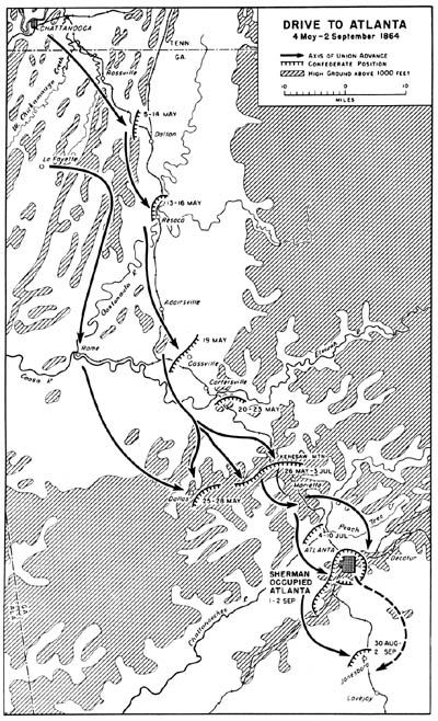 Map 34: Drive to Atlanta 4 May-2 September 1864