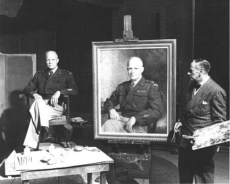 Photo: Artist Thomas E. Stephens and Dwight D. Eisenhower