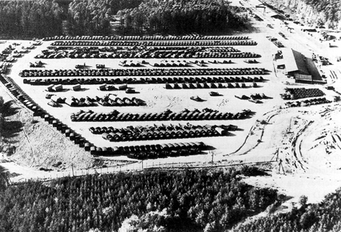 Picture - Pre-positioned equipment in Germany awaits the arrival of the 4th Armored Division in Operation Big Lift.
