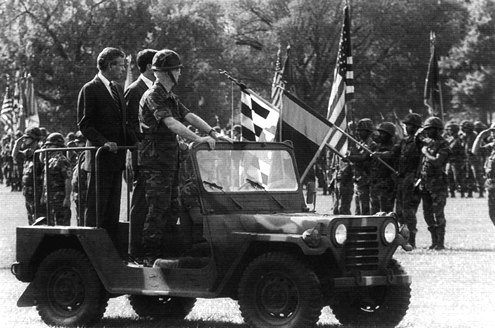 Picture - 29th Infantry Division reactivation ceremony, 1985.