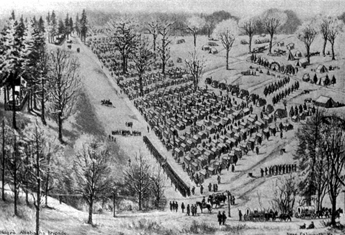 Painting - Camp Humpheys, Virginia, headquarters of Allaback's Brigade, Pennsylvania Volunteers, 1863