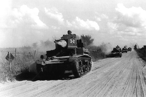 Picture - Tanks of the 68th Armored, 2d Division, participate in the Louisiana Maneuvers, 1941