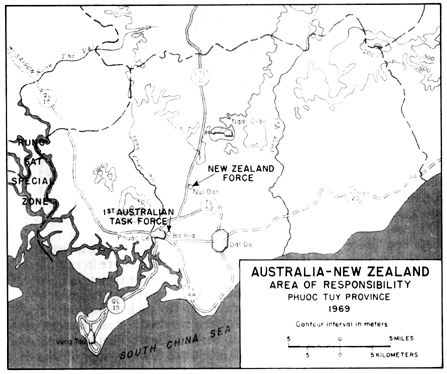 MAP 6  AUSTRALIA  NEW ZEALAND Area of responsibility Phouc Tuy Province 1969