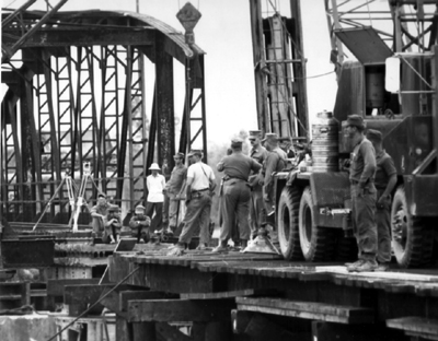 PICTURE - SEABEES responsible for bridge construction in I Corps