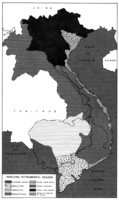 MAP 1 - INDOCHINA PHYSIOGRAPHIC REGIONS