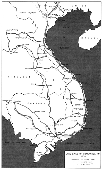 MAP 2 - LAND LINES OF COMMUNICATIONS 1954