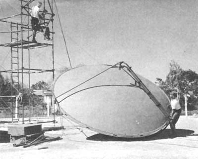 Photograph: Installing Inflatable Antenna For A Mobile Radio Tropospheric Scatter Terminal