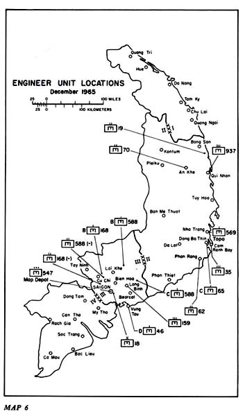 Map 6: Engineer Unit Locations December 1965