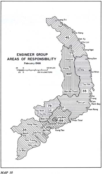 Map 10: Engineer Group Area Responsibility, February 1968
