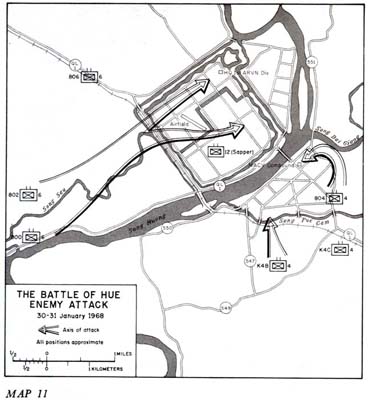 Map 11: The Battle of Hue Enemy Attack, 30-31 January 1968