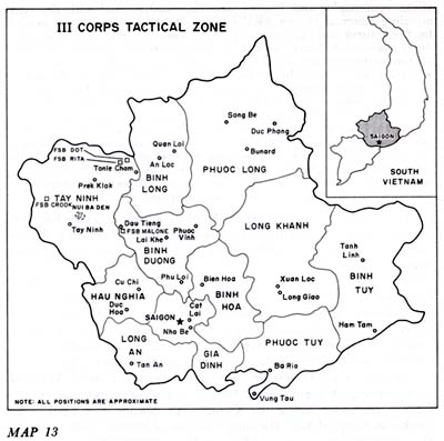 Map 13: III Corps Tactical Zone