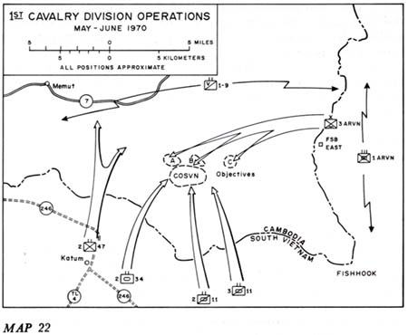 Map 22: 1st Cavalry Division Operations, May-June 1970