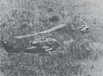 Photograph: Aerial Field Artillery Cobra and  Light Observation Helicopter