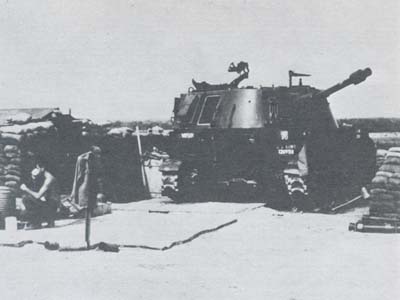 Photograph: 1st Battalion, 40th Field Artillery, in position along demilitarized zone
