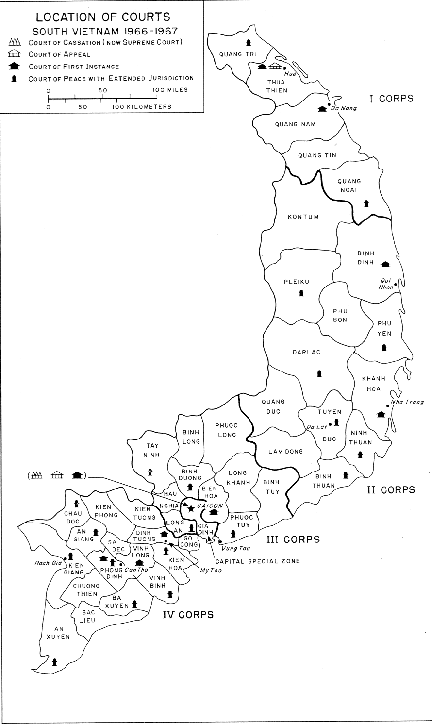 Map showing the location of Courts in South Vietnam, 1966-1967