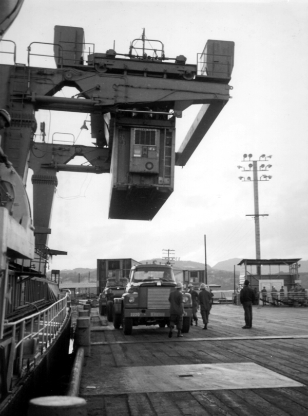 Picture - Unloading Of Sea-Land Vans By Crane Of Cargo Ship At Cam Ranh Bay