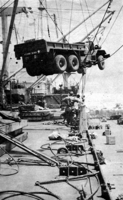 Picture - Unloading Of  2 1/2-Ton Truck At Saigon Port.