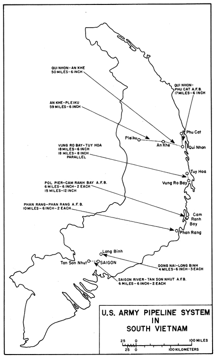 MAP 2 - U.S. ARMY PIPELINE SYSTEM IN SOUTH VIETNAM