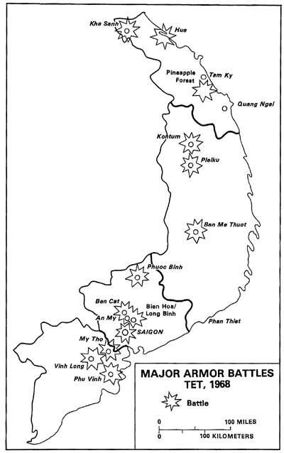 MAP 11 - MAJOR ARMY BATTLES TET, 1968