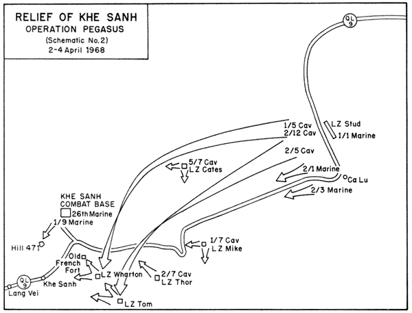 Map 12: Relief of Khe Sanh Operation Pegasus (Schematic No.2)