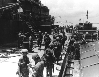 PICTURE - Troops Prepare to Embark  From Ammi Barges