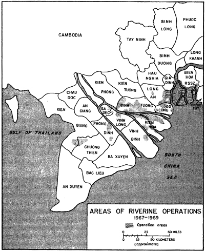 MAP 16 - AREAS OF RIVERINE OPERATIONS