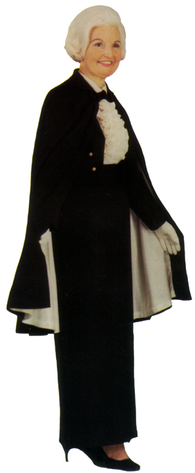 Plate 37. Officer wearing the Army black evening dress uniform authorized in 1967. Enlisted women did not wear this uniform.