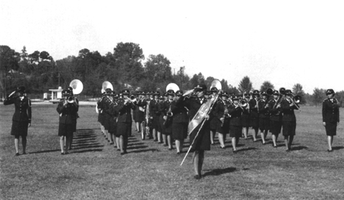 THE 14TH ARMY BAND (WAC) in parade formation, 1970.
