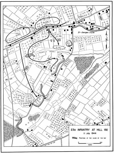 Map 11 23d Infantry at Hill 192 11 July 1944