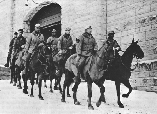 Photo:  CAVALRYMEN OF THE 4TH CAVALRY BRIGADE 