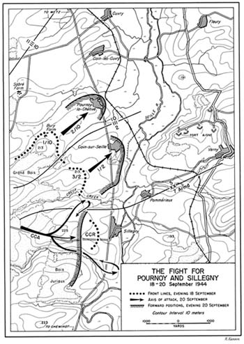 Map 4: The fight for pouenoy and Sillegny; 18-20 September 1944.