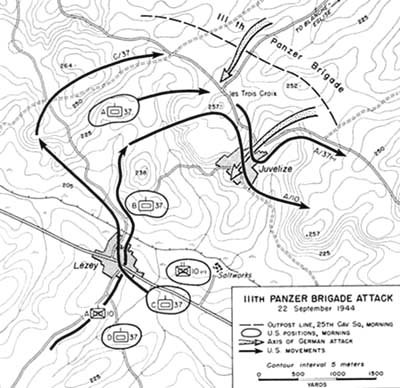 Map 6: 111th Panzer Brigade Attack; 22 September 1944.