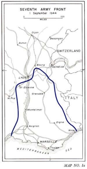 Map Ia: Seventh Army Front, 1 September 1944.