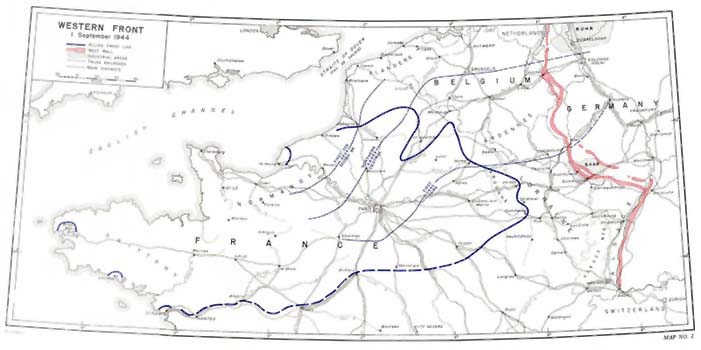 Map I: Western Front, 1 September 1944.