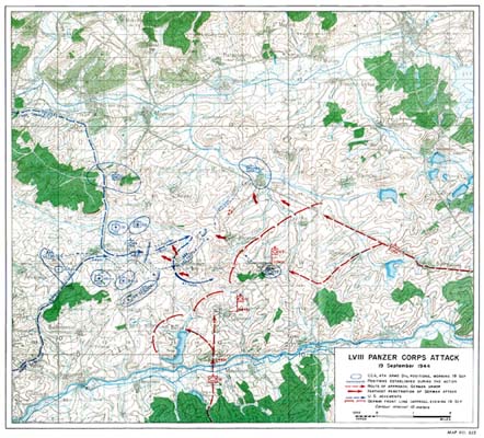 Map XIX: LVIII Panzer Corps Attack, 19 September 1944.