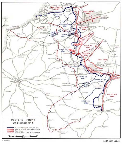 Map XLIII:  Western Front, 20 December 1944