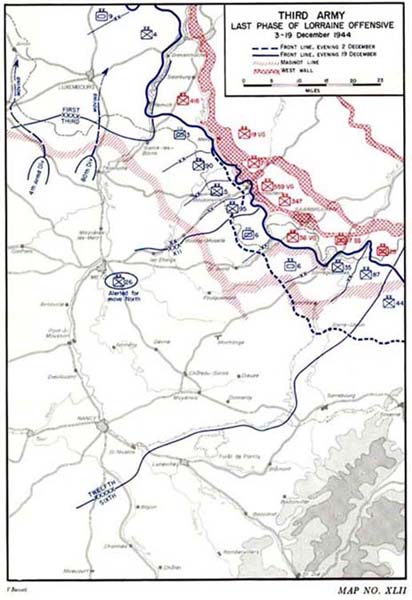 Map XLII: Third Army Lat Phase of Lorraine Offensive, 3-19 December 1944