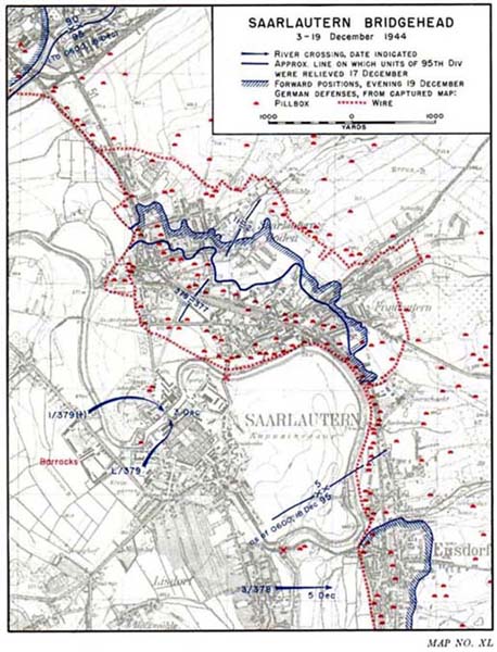 Map XL: Saarlautern Bridgehead, 3-19 December 1944