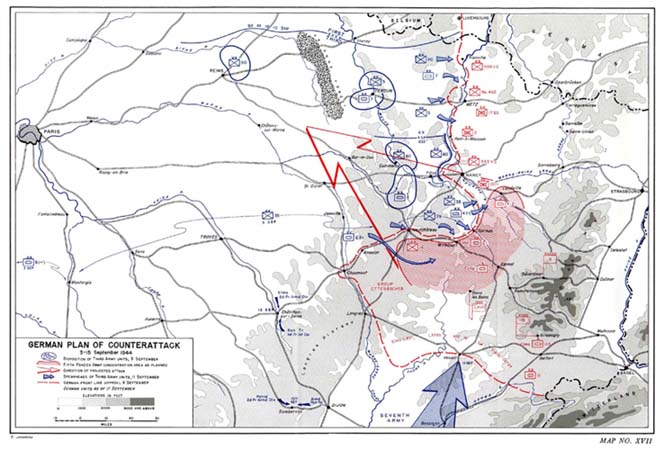 Map XVII: German Plan of Counterattack, 3-15 September 1944.