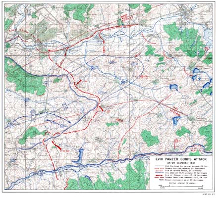 Map XX: LVIII Panzer Corps Attack, 25-29 September 1944.