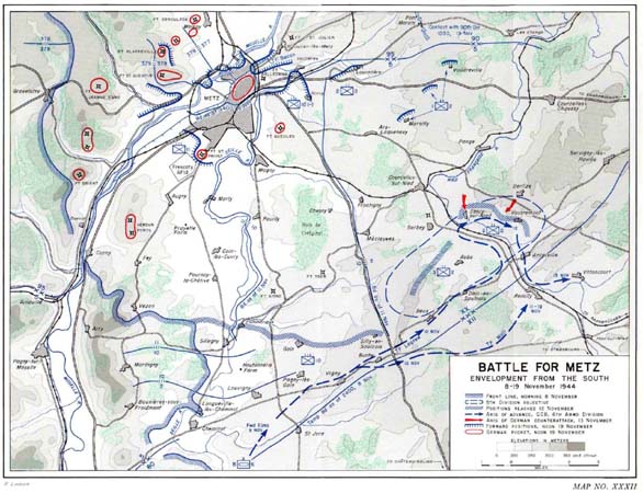 Map XXXII:Battle for Metz, Envelopment from the South, 8-19 November 1944.