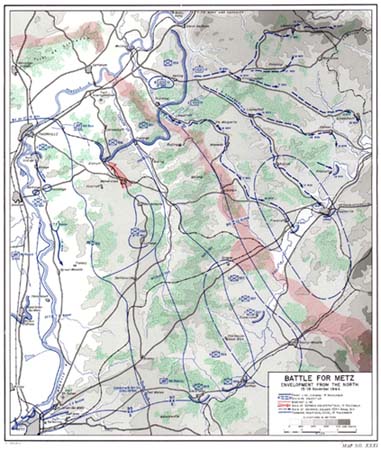 Map XXXI: Battle for Metz,  Envolment from the north,  15-19 November 1944