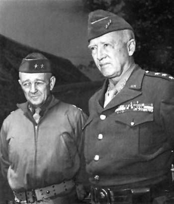 Photograph: General Patton and his Chief, Maj. Gen. Hugh J. Gaffey.