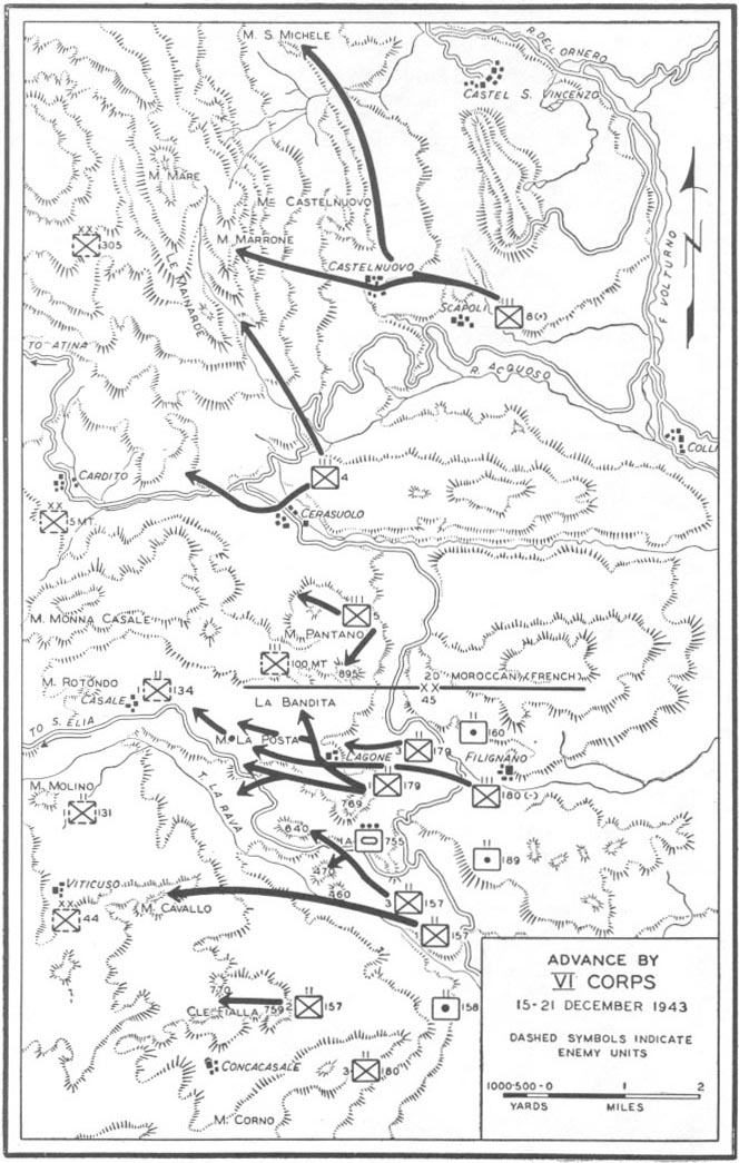 Map No. 21: Advance by VI Corps, 15-21 December 1943