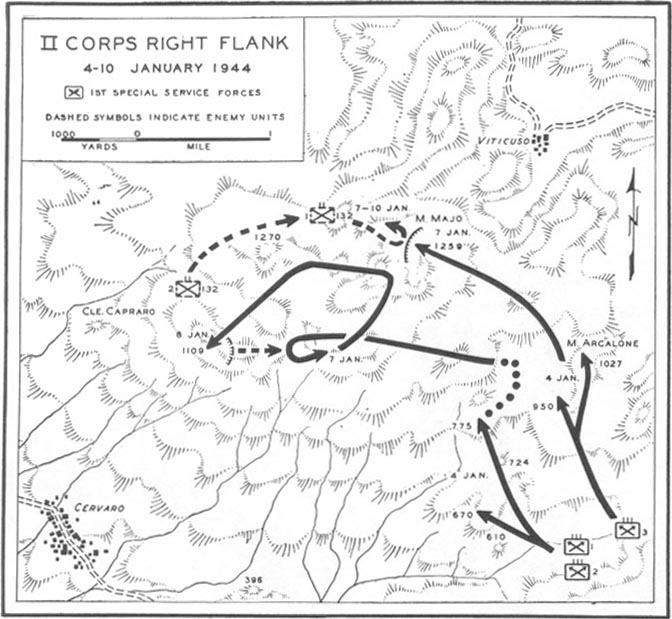 Map No. 25: II Corps Right Flank, 4-10 January 1944